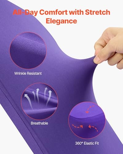 VEVOR Chair Covers, Polyester Spandex Chair Cover, Stretch Slipcovers for Wedding Party Dining Banquet Flat-Front Chair Covers (Purple-a, 50PCS)