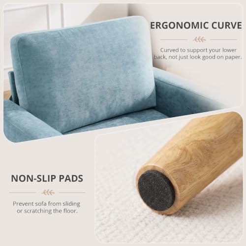 Accent Chair for Bedroom,Reading Chair with Deep Seat,Chenille Armchair with ...