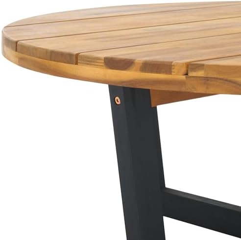 SAFAVIEH Outdoor Leo Wood Coffee Table, 39.4" Natural/Black PAT7320B