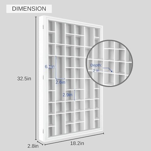 Shot Glass Display Cabinet Solid Wood - Large Display Case for Collectibles |...