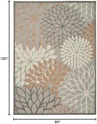 Nourison Home Aloha Natural 7' x 10' Area Rug - Easy Clean, Non Shedd...