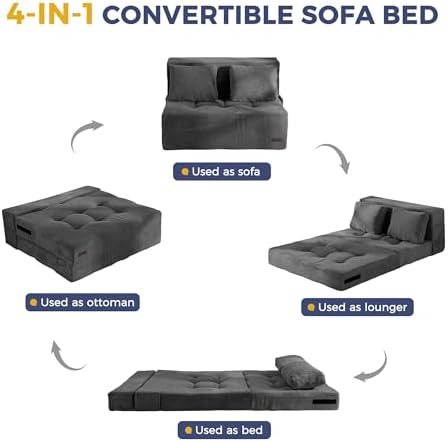 MAXYOYO Convertible Sofa Bed, Fold Out Sofa Couch with Pillow for Adults
