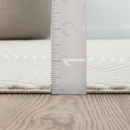 Abani Neutral Cream Area Rug 5' x 8' | White Luxury Zen Carpet | Mini...
