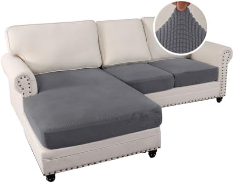H.VERSAILTEX Sectional Couch Covers 3 Pieces Sofa Seat Cushion Covers L Shape...