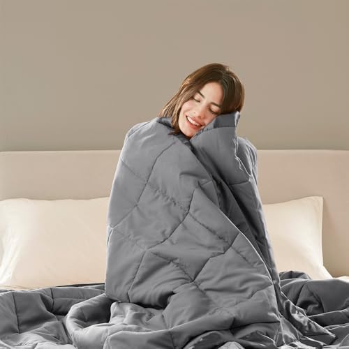Madison Park Down Alternative King Blanket for Bed, Satin Trim, Charcoal
