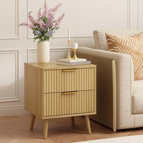 CARPETNAL Fluted Dresser and Nightstand Sets for Bedroom, 3 Pcs Bedroom Set, ...