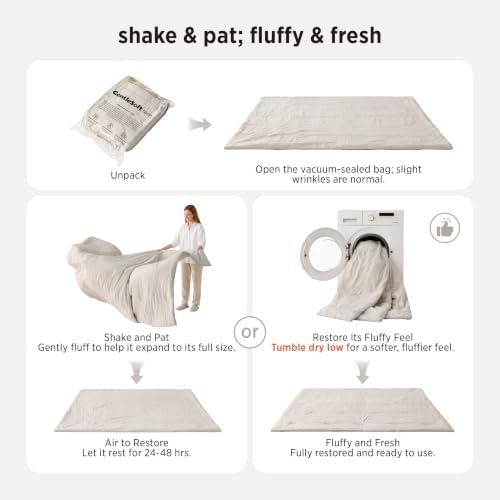Bedsure King Comforter Set Prewashed Soft Bedding Set 3Pcs White 104"x90...