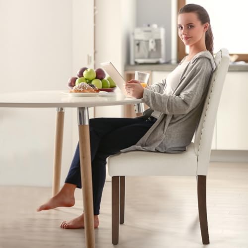 DUMOS Dining Chairs Set of 2, Upholstered Accent Chair, Beige