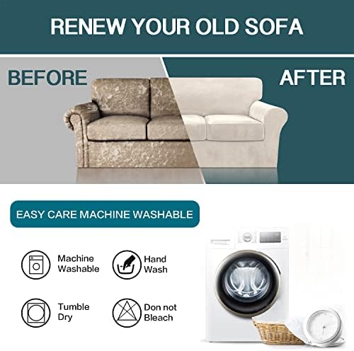 FantasDecor 2 Piece Chair Sofa Covers 85% Polyester, 15% Spandex for Living R...