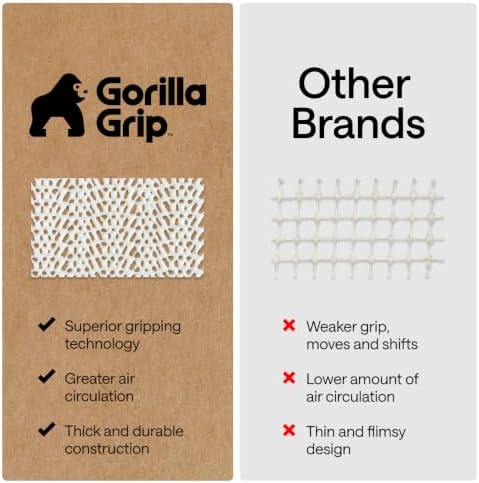 GORILLA GRIP Non Slip Mattress Gripper, Slide Stopper, 54 x 72 Queen