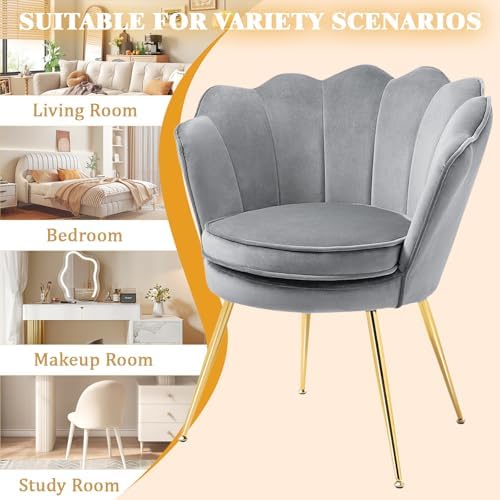 Czlolo Accent Chairs Set of 2 for Living Room, Velvet Upholstered Makeup Room...