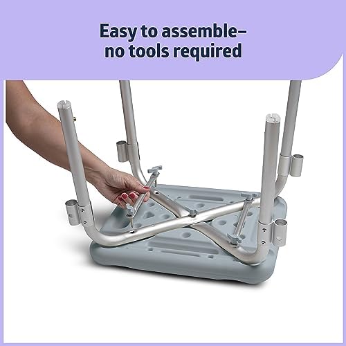 Medline Backless Shower Chair with Arms - 350 lb. capacity, Bench, Stool, Sea...