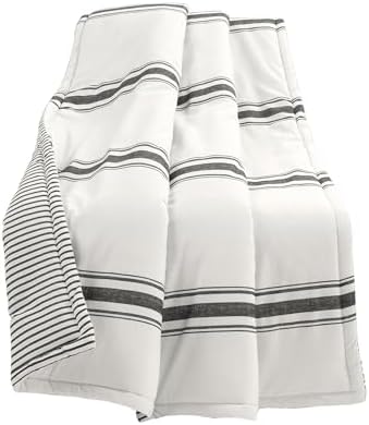 Lush Decor Farmhouse Stripe Reversible Throw, Single, 50" W x 60" L...