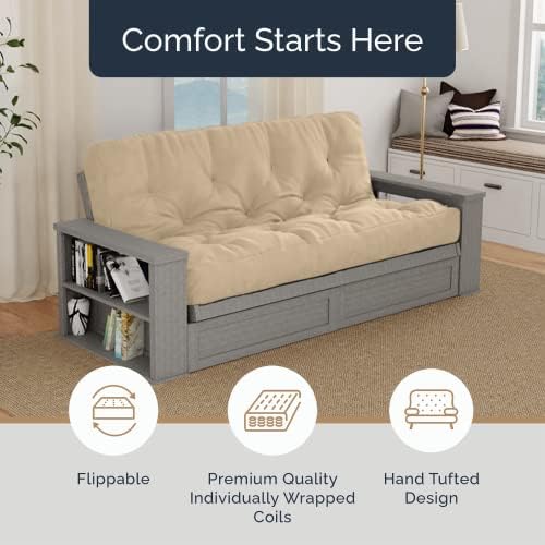 Loosh Home | 10" Full Size Futon Sofa Bed Pocket Coil Foam Mattress - US...