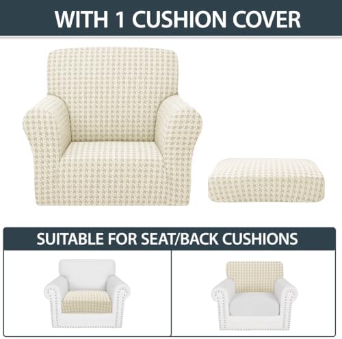 ZNSAYOTX 2 Piece Stretch Chair Slipcovers with Arms (34"-44") New-H...