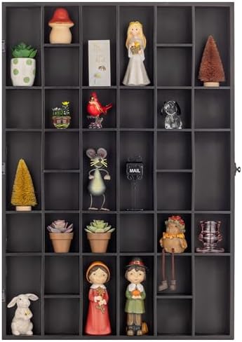 Gallery Solutions - Black Wall-Mounted - Curio & Shot Glass Display Case ...
