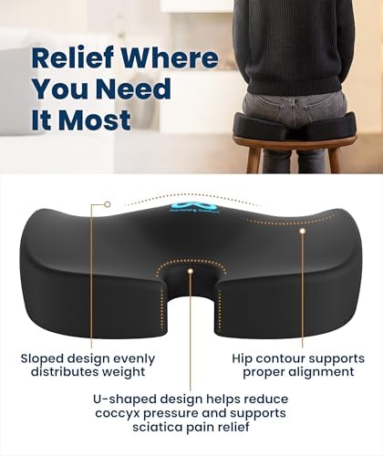 Everlasting Comfort Doctor Recommended Memory Foam Seat Cushion for Office Ch...