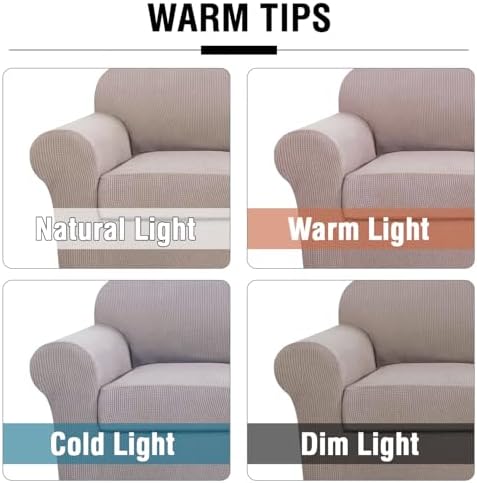 H.VERSAILTEX 4 Piece Stretch Sofa Covers for 3 Cushion Couch Covers for Livin...