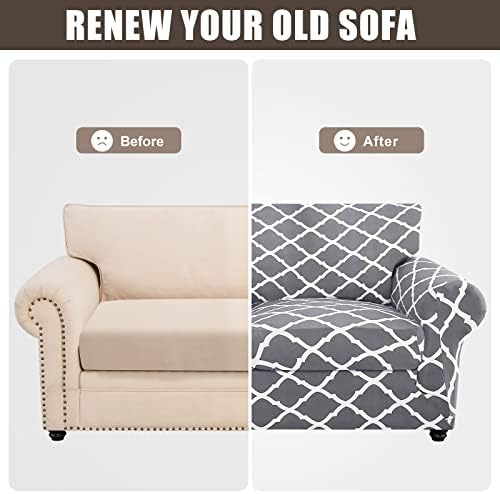 SearchI Stretch Sofa Cover Printed Couch Covers, Floral Pattern 2 Piece Armch...