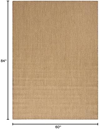 Nourison Home Courtyard Indoor Outdoor Area Rug, Jute, 5' x 7', Geome...
