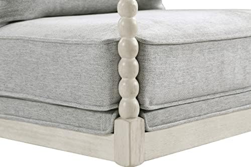 OSP Home Furnishings Kaylee Spindle Accent Chair with Antique White Wood Fram...