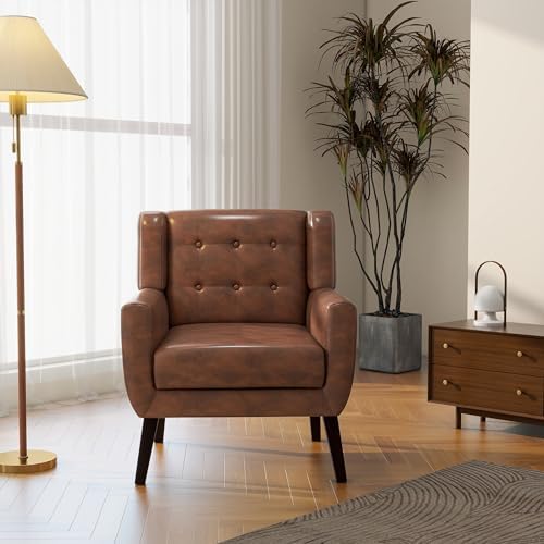 Accent Chairs Set of 2, Comfy Reading Armchair, Coffee