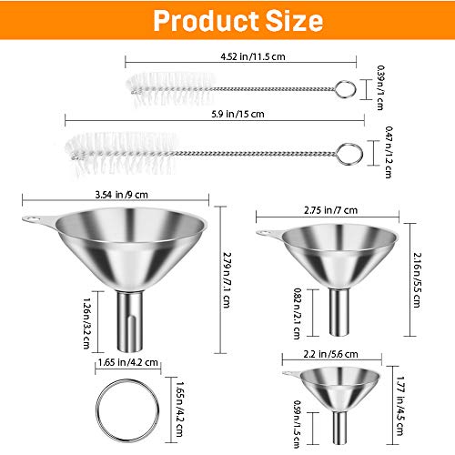 Kitchen Funnels for Filling Bottles, YGDZ 3pcs Small/Medium/Large Food Grade - Image 2