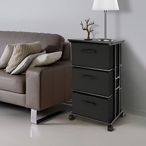 MAX Houser Dresser Storage with 3 Drawers, Fabric Dresser Tower, Vertical Sto...