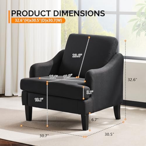 VINGLI Accent Chairs Set of 2, Modern Small Compact Upholstered Armchair