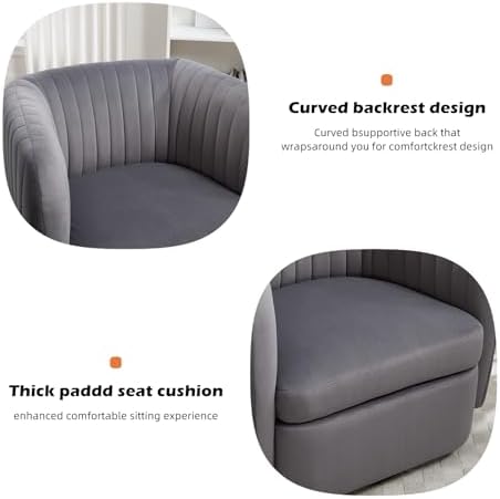 CANMOV Swivel Accent Chair, 360° Swivel Chair with Thick Padded Cushion, Swiv...