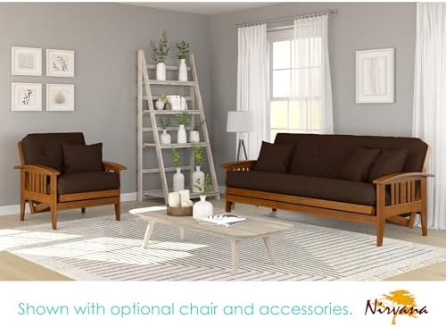 Nirvana Futons Westfield Futon Set - Queen Size, Frame, 8" Mattress, Mic...