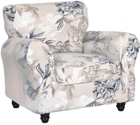 SearchI Stretch Sofa Cover Printed Couch Covers, Floral Pattern 2 Piece Armch...