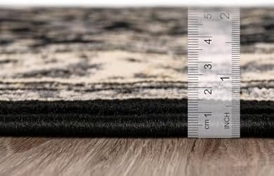 Rugs.com - Yasmin Rug – 6' 1 x 9' Black Traditional Rug – Easy-Clean ...