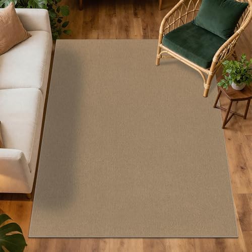 SHACOS Faux Jute 5x7 ft Woven Texture Washable Rug