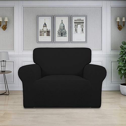 Easy-Going Stretch Oversized Chair Slipcover with Arm Washable Black