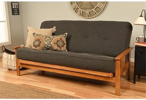 Pemberly Row 8" Full Size Spring Futon Mattress Replacement, Linen Sleep...