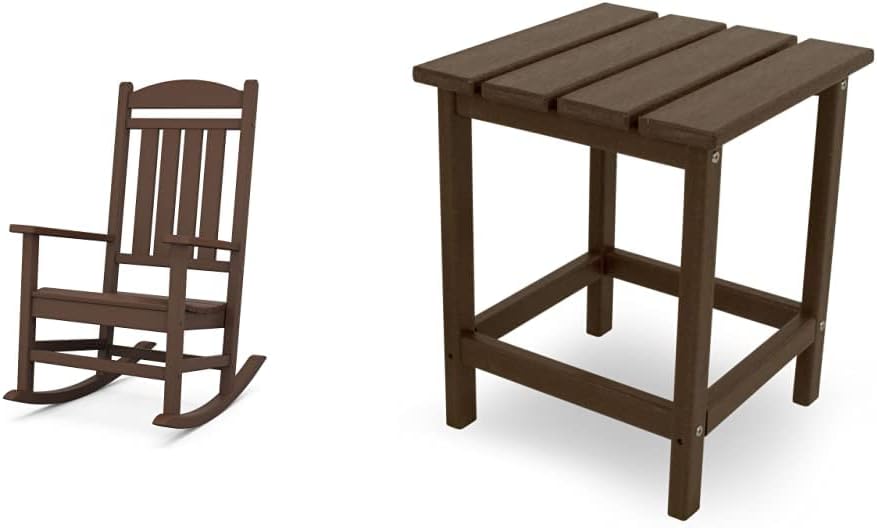 POLYWOOD R100MA Presidential Outdoor Rocking Chair, Mahogany & ECT18MA Lo...