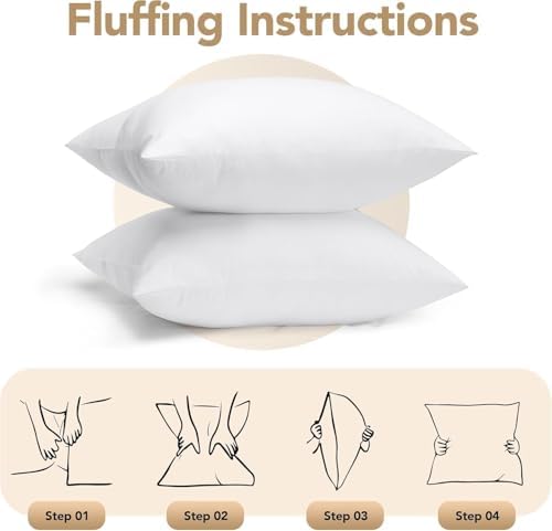 Utopia Bedding 26x26 Outdoor Pillows, Water Resistant Throw Pillows, 2-Pack | Outdoor Throw Pillows, Water Repellent, Decorative Pillow for Patio Furniture & Porches, Plush & Supportive, Pack of 4, White