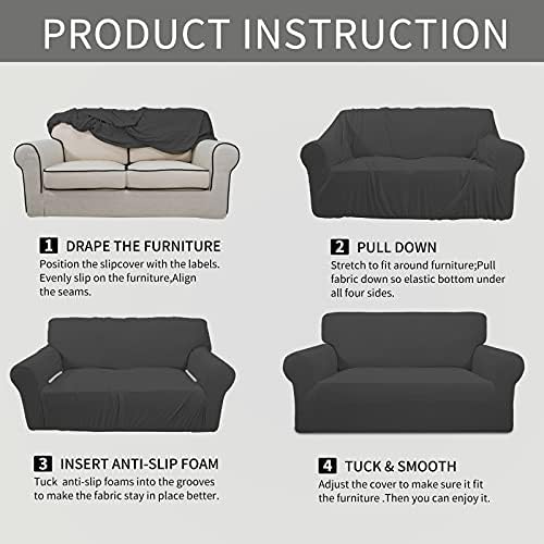 Easy-Going Stretch Chair Sofa Slipcover Washable Dark Gray