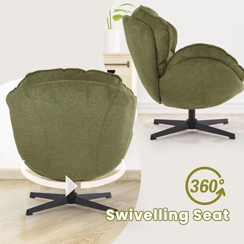 IWMH Swivel Accent Chair for Living Room,Comfy Lounge Chair with Metal Legs