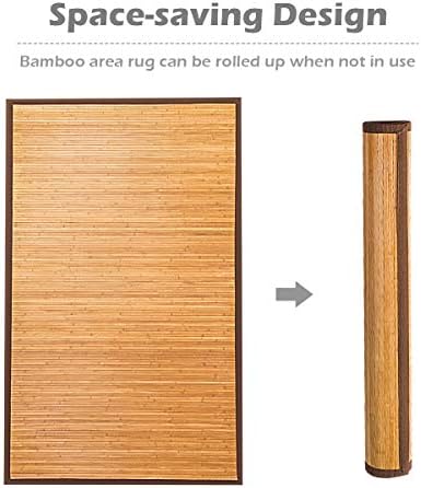 HAPPYGRILL Bamboo Area Rug, 5 x 8 Feet Floor Carpet, Floor Mat with Anti-Slip...