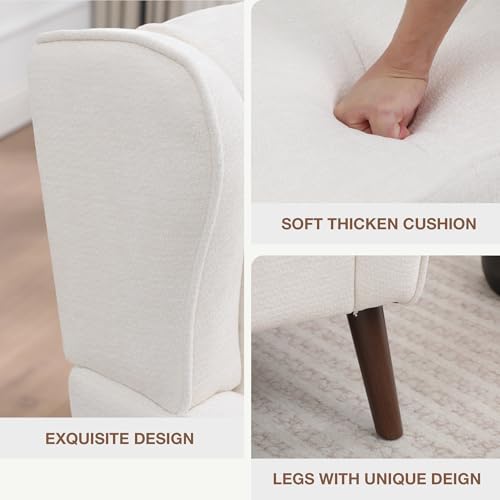 Accent Chair for Living Room,Mid Century Modern Wingback Chair for Bedroom,Up...