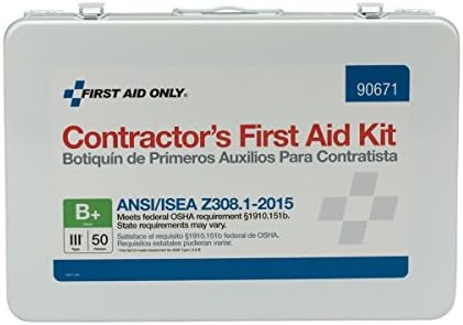 First Aid Only 90671 50-Person ANSI B+ Contractor's Emergency First Aid K...