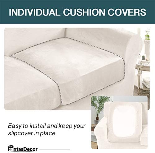 FantasDecor 2 Piece Chair Sofa Covers 85% Polyester, 15% Spandex for Living R...
