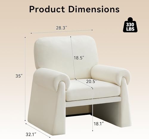 Oversized Accent Chair, Comfy Living Room Chairs, Single Sofa Chair with Thic...