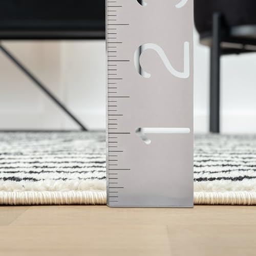 Abani Nuevo Collection Area Rug - Mid-Century Black and White Arch Knot Desig...