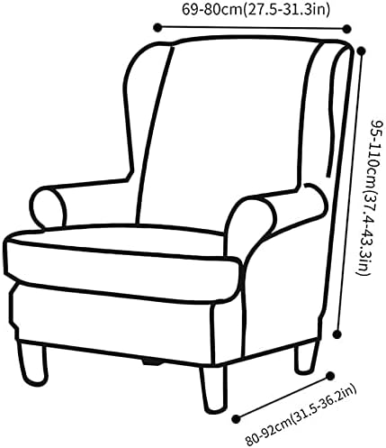 GULI Chair Cover 2-Piece, Wing Chair Covers Armchair Chair Slipcovers Spandex...