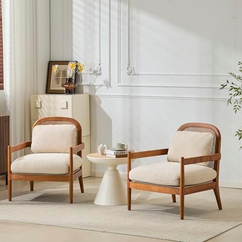 Christopher Knight Home Nadine Accent Chairs Set of 2, Wooden Club Chair, Rat...