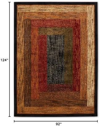 Home Dynamix Royalty Vega Contemporary Geometric Area Rug, Black/Brown, 7'...
