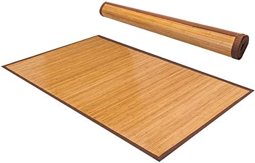 HAPPYGRILL Bamboo Area Rug, 5 x 8 Feet Floor Carpet, Floor Mat with Anti-Slip...